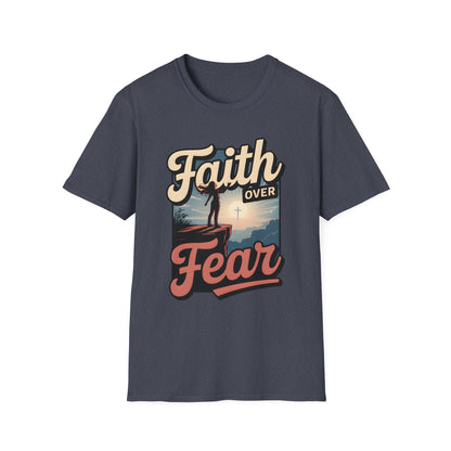Faith Over Fear Unisex Softstyle T-Shirt, Inspirational Tees, Motivational Shirt, Gift for Faith, Spiritual Apparel, Everyday Wear