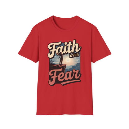 Faith Over Fear Unisex Softstyle T-Shirt, Inspirational Tees, Motivational Shirt, Gift for Faith, Spiritual Apparel, Everyday Wear