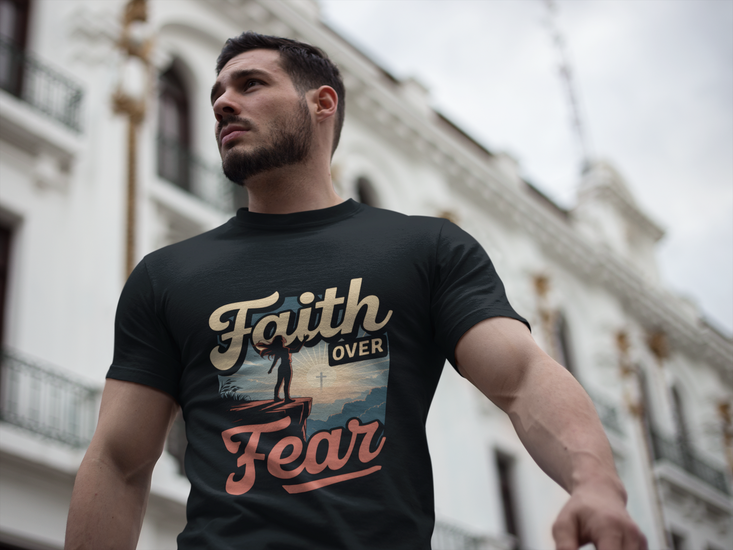 Faith Over Fear Unisex Softstyle T-Shirt, Inspirational Tees, Motivational Shirt, Gift for Faith, Spiritual Apparel, Everyday Wear