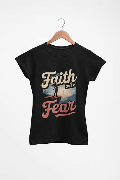 Faith Over Fear Unisex Softstyle T-Shirt, Inspirational Tees, Motivational Shirt, Gift for Faith, Spiritual Apparel, Everyday Wear