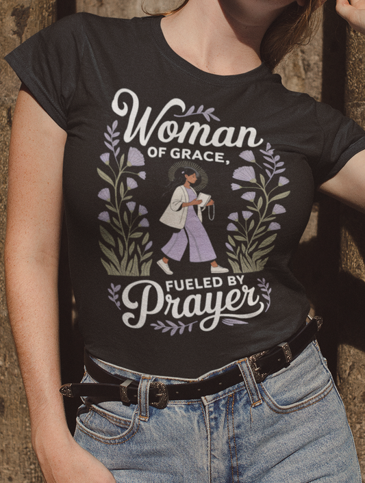 Graceful Prayer T-Shirt, Women’s Faith Tee, Softstyle Unisex Shirt, Inspirational Clothing, Prayer Warrior Gift, Everyday Comfort Wear