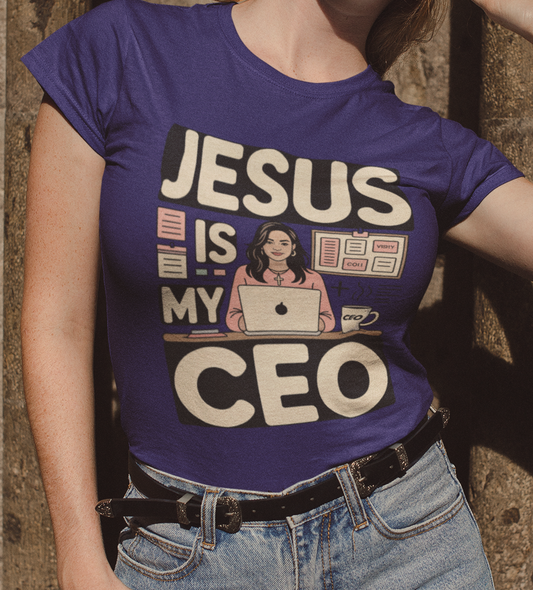 Jesus is My CEO T-Shirt, Motivational Tee, Gift for Entrepreneurs, Inspirational Apparel, Faith-Based Fashion
