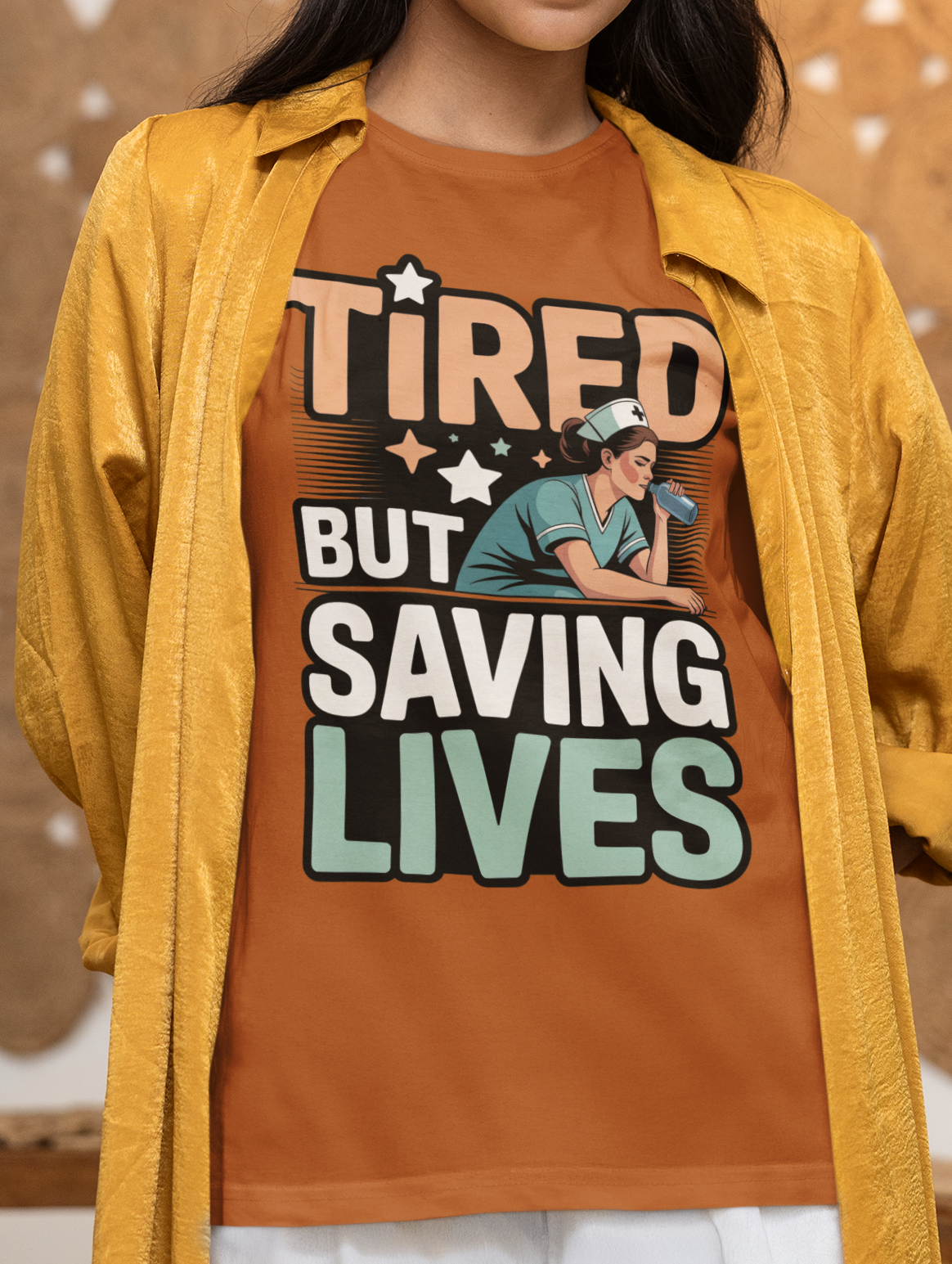 Tired but Saving Lives T-Shirt for Healthcare Heroes, Funny Gift for Nurses and Medical Workers, Unisex Softstyle Tee, Comfort Wear